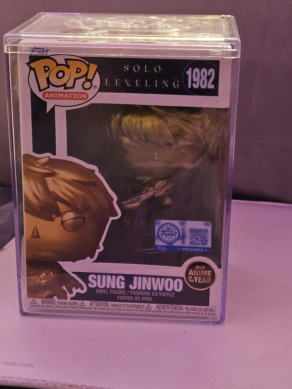 Funko Pop! Animation Solo Leveling Sung Jinwoo (Gold) Funko Exclusive #1982